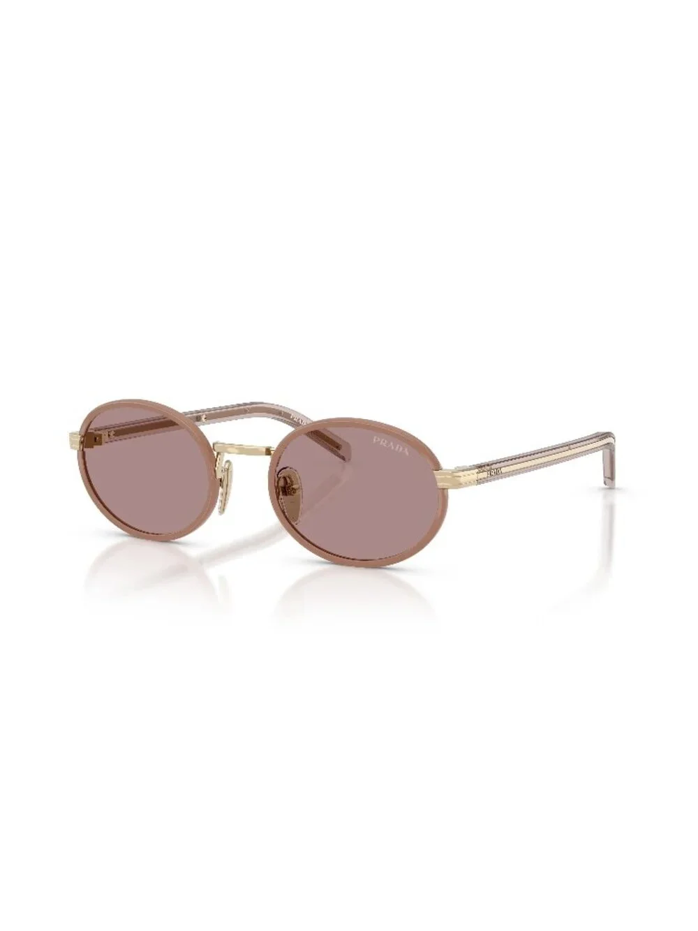 New Prada Women's Sunglasses Multicolor Round Brown Lens Metal Frame PR B56S 52